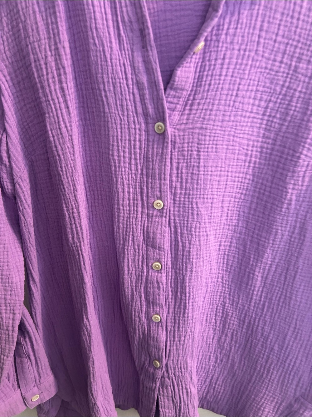 J.Jill  Double Cloth super soft Button Down Women’s medium purple shirt blouse - Picture 2 of 5